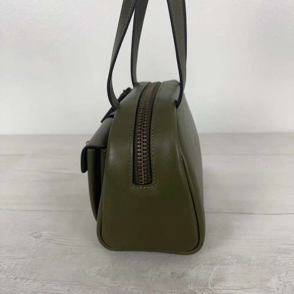 Coach The Twin Turnlock Bag 20 Small Olive Green Leather Satchel Y2K Handbag
